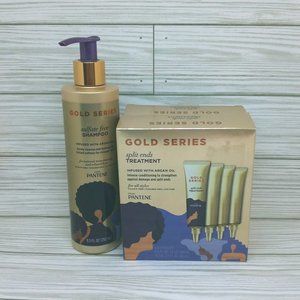Pantene Gold Series Sulfate Free Shampoo & Split Ends Treatment Bundle